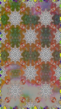 Raster illüstrasyonu. Küçük çiçekteki sevimli çiçek deseni. Modaya uygun kumaş deseni. Kusursuz Tony kumaş deseni.