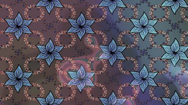 Renkli Yaz Temalı eskiz kalıbı. Kahverengi ve gri renkli çiçekler. Raster illüstrasyonundaki çiçek desenli çizim. Düz Çiçek Elementleri Tasarımı.