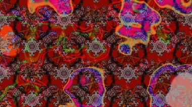 Düz Çiçek Elementleri Tasarımı. Raster. Renkli Bahar Teması çizim şablonu.