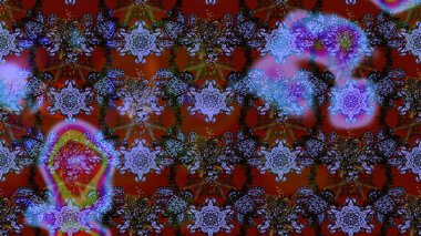 Küçük çiçekte güzel bir desen. Çiçekli bahar çiçekleri. Küçük renkli çiçekler. Moda baskıları için zarif bir şablon. Robot resim. Motley illüstrasyonu.