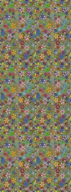 Bahar Tema Dikişsiz desen arka plan rengi. Düz çiçek öğeleri tasarım. Sorunsuz vintage. Raster şirin kumaş deseni.