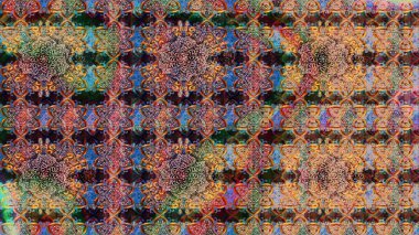 Raster illüstrasyonundaki çiçek desenli çizim. Raster illüstrasyonu. Kahverengi ve bej renklerde. Güzel kumaş deseni.