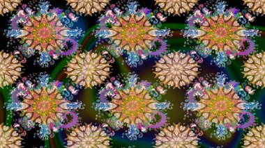 Moda arka planında parlak buketler. Kumaş, duvar kağıdı ve kağıt üzerine baskı yapmak için gelişen arka plan. Eski usul küçük çiçekli şirin bir eskiz deseni. Raster illüstrasyonu.