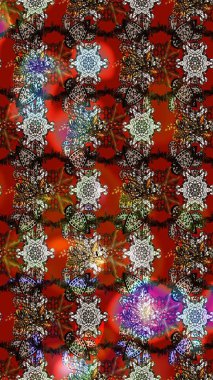 Nazikçe, güzel çiçek arkaplanı. Çiçekli karalama şeklinde Raster çiçek deseni. Kahverengi ve kırmızı renkte çiçekler.