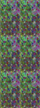 Çiçeksiz desenli nakış işlemeli gelincikler ve vadideki zambaklar. Tekstil tasarımı için geleneksel Raster çiçek buketi yeşil ve mavi renkler.