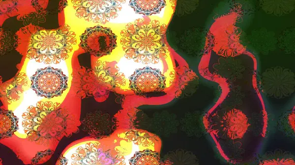 Raster düz çiçek çizim deseni. Gri ve turuncu renkli çiçekler. Tasarım hediye paketi, tebrik kartları, posterler ve afiş tasarımı.