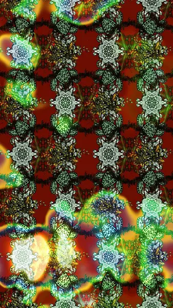 Yeşil ve kırmızı renkte çiçekler. Çiçekli karalama şeklinde Raster çiçek deseni. Nazikçe, güzel çiçek arkaplanı..