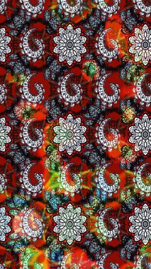 Modaya uygun kumaş deseni. Renkli Yaz Temalı eskiz kalıbı. Düz Çiçek Elementleri Tasarımı. Sevimli çiçek raster deseni.