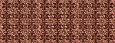 Kahverengi ve bej renklerde altın elementlerle kusursuz klasik desen. Kahverengi ve bej renklerde altın rengi ve altın elementler. Noel, kar tanesi, yeni yıl.