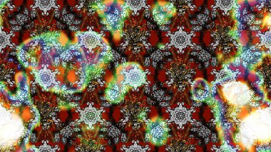 Raster illüstrasyonundaki çiçek desenli çizim. Gri ve kahverengi renkte çiçekler.