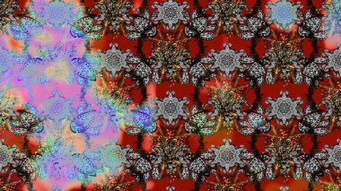 Çiçek desenli raster, gri ve kahverengi çizgi grafik desenli soyut raster arkaplan. Modern stil dokusu.