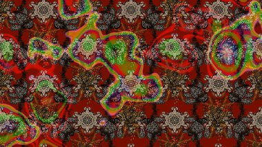 Çiçekler suluboya tarzında kahverengi ve kırmızı renklerde. Suluboya çizim kalıbı. Çiçek izi.