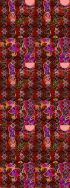 Raster güzel bir çiçek deseni çizmiş. Bahar mevsimi. Nazik romantik baskı. Kahverengi ve kırmızı renkte çiçekler. Tatil havası..