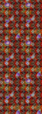 Kahverengi ve kırmızı renkte etnik çiçeklerle süslenmiş zarif bir eskiz şekli. Raster Çiçek İllüstrasyonu güzel tekstil..