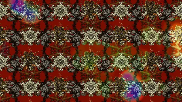 Tekstil, kumaş, kapaklar, duvar kağıtları, baskı, naylon, koleksiyon defteri, örgü, dekupaj için güzel bir eskiz. Millefleur 'lar. Küçük kahverengi ve kırmızı renkte güzel bir besin torbası deseni, çiçekler..