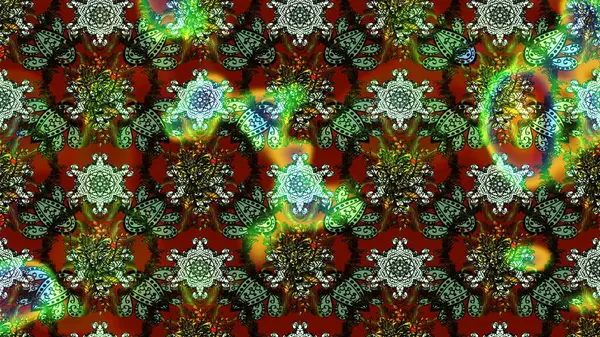 Yeşil ve kahverengi renkli vadi çiçekleri. Raster çiçek desenleri çiziyor..