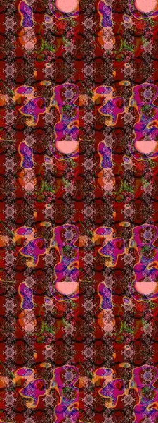 Raster güzel bir çiçek deseni çizmiş. Bahar mevsimi. Nazik romantik baskı. Kahverengi ve kırmızı renkte çiçekler. Tatil havası..