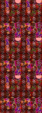 Raster güzel bir çiçek deseni çizmiş. Bahar mevsimi. Nazik romantik baskı. Kahverengi ve kırmızı renkte çiçekler. Tatil havası..