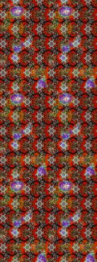 Kahverengi ve kırmızı renkte etnik çiçeklerle süslenmiş zarif bir eskiz şekli. Raster Çiçek İllüstrasyonu güzel tekstil..