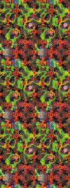 Raster düz çiçek çizim deseni. Siyah ve yeşil renkli çiçekler. Tasarım hediye paketi, tebrik kartları, posterler ve afiş tasarımı.