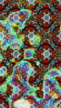 Tekstil, tebrik kartı, boyama kitabı, telefon kılıfı baskısı için kullanılabilir. Etnik Mandala süsü. Raster Henna dövme stili. Hint çiçekli desenli şal desenli..