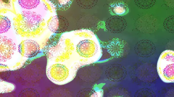 Kabile sanatı boho baskısı, klasik çiçek arkaplanı. Arkaplan dokusu, duvar kağıdı, yeşil ve nötr renklerde çiçek teması. Soyut etnik raster çizim kalıbı.