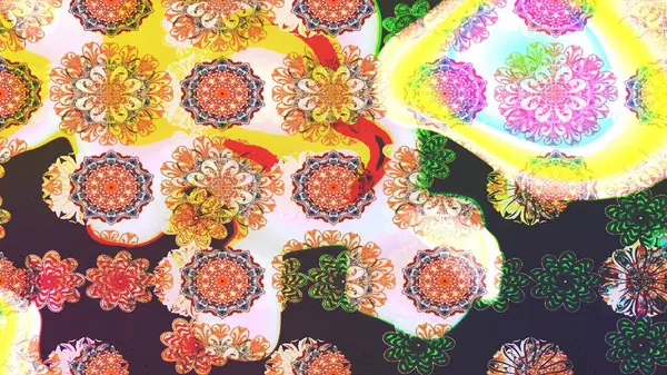 Asya tekstil tarzında. Güzel kumaş deseni. Renkli Bahar Teması eskiz kalıbı. Düz Çiçek Elementleri Tasarımı. Raster illüstrasyonu. Çiçek desenini çiz.