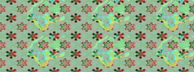 Tarafsız ve yeşil renklerde çiçekler. Düz Çiçek Elementleri Tasarımı. Çiçekli eskiz çizimi. Renkli Yaz Teması çizim şablonu.