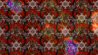 Raster. Zarif, parlak ve eskiz kahverengi ve kırmızı çiçek desenli tasarım. Sabıka baskıları, bebek kıyafetleri, duvar kâğıtları, paket kutuları vb..