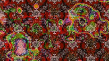 Anti-stres için soyut örnek sayfası. Kahverengi ve kırmızı renklerde. Raster illüstrasyonu.