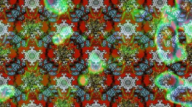 Parlak renkli çiçekleri ve yeşil ve kahverengi renkte yaprakları olan harika bir çiçek deseni. Halk tarzı. Modern çiçek arkaplanı. Moda baskıları için zarif bir şablon.