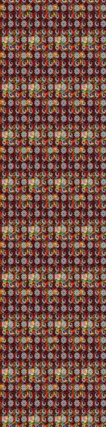 Raster çiçek izi. Klasik taslak çizimi. Çiçek kırmızısı ve kahverengi çizim deseni.