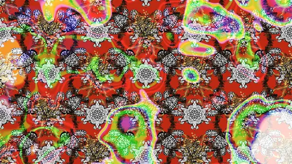 Kabile sanatı boho baskısı, klasik çiçek arkaplanı. Soyut etnik raster çizim kalıbı. Arkaplan dokusu, duvar kağıdı, gri ve nötr renklerde çiçek teması.