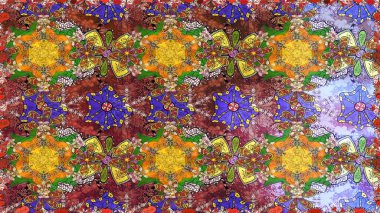 Raster çiçekli arka plan. Yazdır. Renkli Yaz Temalı eskiz kalıbı. Güzel eskiz şekli. Düz Çiçek Elementleri Tasarımı. Şirin kumaş deseni.