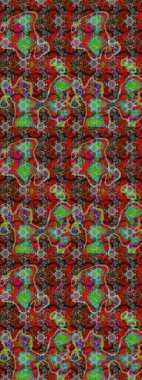 Varicolo Raster çizimi. Bir sürü soyut çiçekli tropik eskiz deseni. Küçük çiçekte sevimli çiçek deseni var..