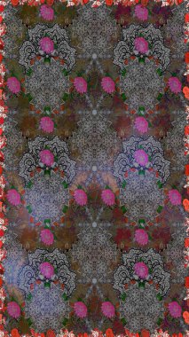 Yumuşak pamuk tasarımı. Sarma, tekstil ve duvar kâğıdı için kusursuz çiçek arkaplanı. Yumuşak fayans. Klasik çiçek desenli. Raster taze dokusu.