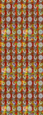 Kumaş, tekstil, duvar kağıdı baskısı için. Raster. Raster illüstrasyonu. Eski usul. Eskiz geçmişi. Tomurcukları çiçekli sevimli çiçek deseni..