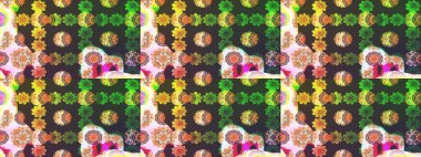 Raster çiçekli arka plan. Güzel kumaş deseni. Güzel eskiz şekli. Düz Çiçek Elementleri Tasarımı. Yazdır. Renkli Yaz Teması çizim şablonu.