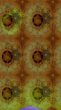 Küçük çiçekteki sevimli çiçek deseni. Raster illüstrasyonu. Raster deseni. Kahverengi ve yeşil renklerde yaz çiçekleri.