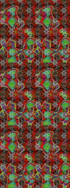 Varicolo Raster çizimi. Bir sürü soyut çiçekli tropik eskiz deseni. Küçük çiçekte sevimli çiçek deseni var..