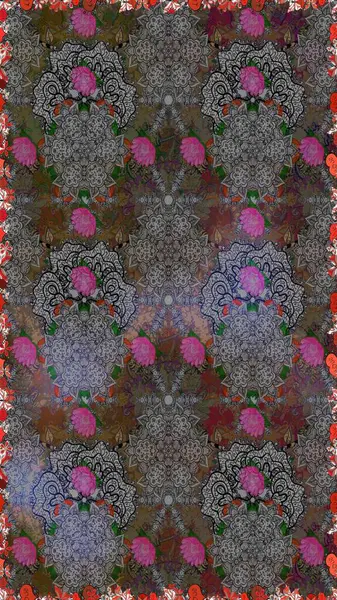 Yumuşak pamuk tasarımı. Sarma, tekstil ve duvar kâğıdı için kusursuz çiçek arkaplanı. Yumuşak fayans. Klasik çiçek desenli. Raster taze dokusu.