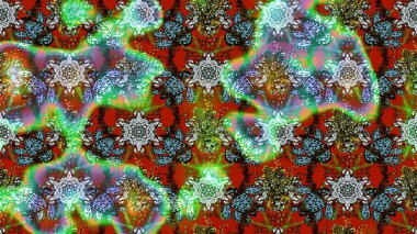 Çiçekli yumuşak bir eskiz şekli. Raster illüstrasyonu. Raster çiçekleri klasik tarzda çizilmiş. Yeşil ve kahverengi renklerde bahar çiçekleri..