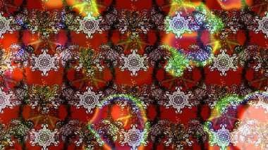 Kahverengi ve kırmızı renkte çiçekler. Düz Çiçek Elementleri Tasarımı. Raster Illustrasyon 'daki Çiçek Deseni' nin son moda çizimi. Renkli Yaz Teması çizim şablonu.