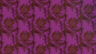 Raster deseni. Süslü kumaş deseni. Çiçekli çiçek deseni, suluboya..