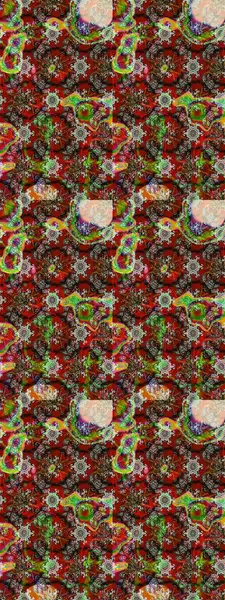 Kahverengi ve kırmızı renkte çiçekler. Şatafatlı bahar bahçesi dokusu. Çiçek deseni. Kahverengi ve kırmızı renkte çiçek çizimi. Raster illüstrasyonu.