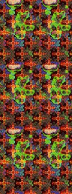 Siyah ve kahverengi renkte çiçekler. Raster illüstrasyonunda çiçek deseni çizimi.