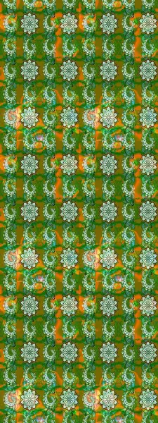 Raster Güzel kumaş deseni. Raster suluboya deseni, narin çiçekler, yeşil ve kahverengi çiçekler, tebrik kartı şablonu..