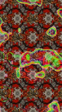 Raster suluboya çiçek deseni, narin çiçekler, kahverengi ve kırmızı çiçekler, tebrik kartı şablonu. Güzel kumaş deseni.