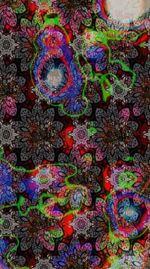 Renkli Bahar Teması eskiz kalıbı. Düz Çiçek Elementleri Tasarımı. Raster illüstrasyonundaki çiçek desenli çizim. Süslü kumaş deseni.