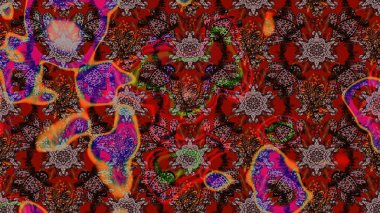 Raster güzel kumaş deseni çiziyor. Renkli Bahar Teması eskiz kalıbı. Düz Çiçek Elementleri Tasarımı. Çiçek deseni.